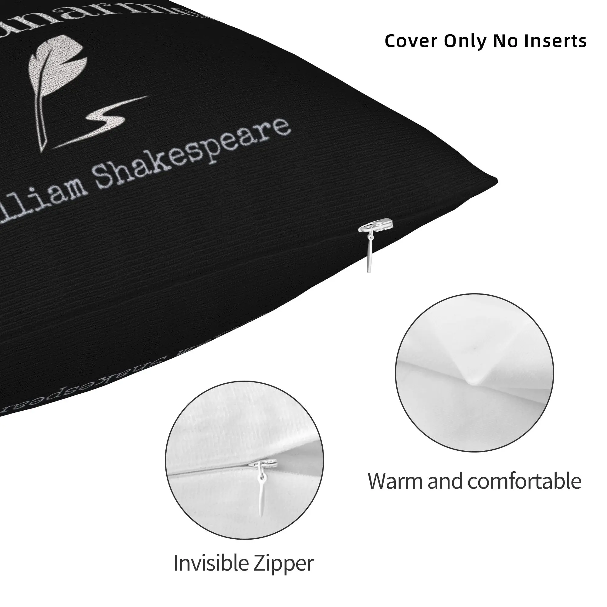 William Shakespeare Quote Hamlet Pillowcase Printed Fabric Cushion Cover English Literature Throw Pillow Case Cover Bed Zippered