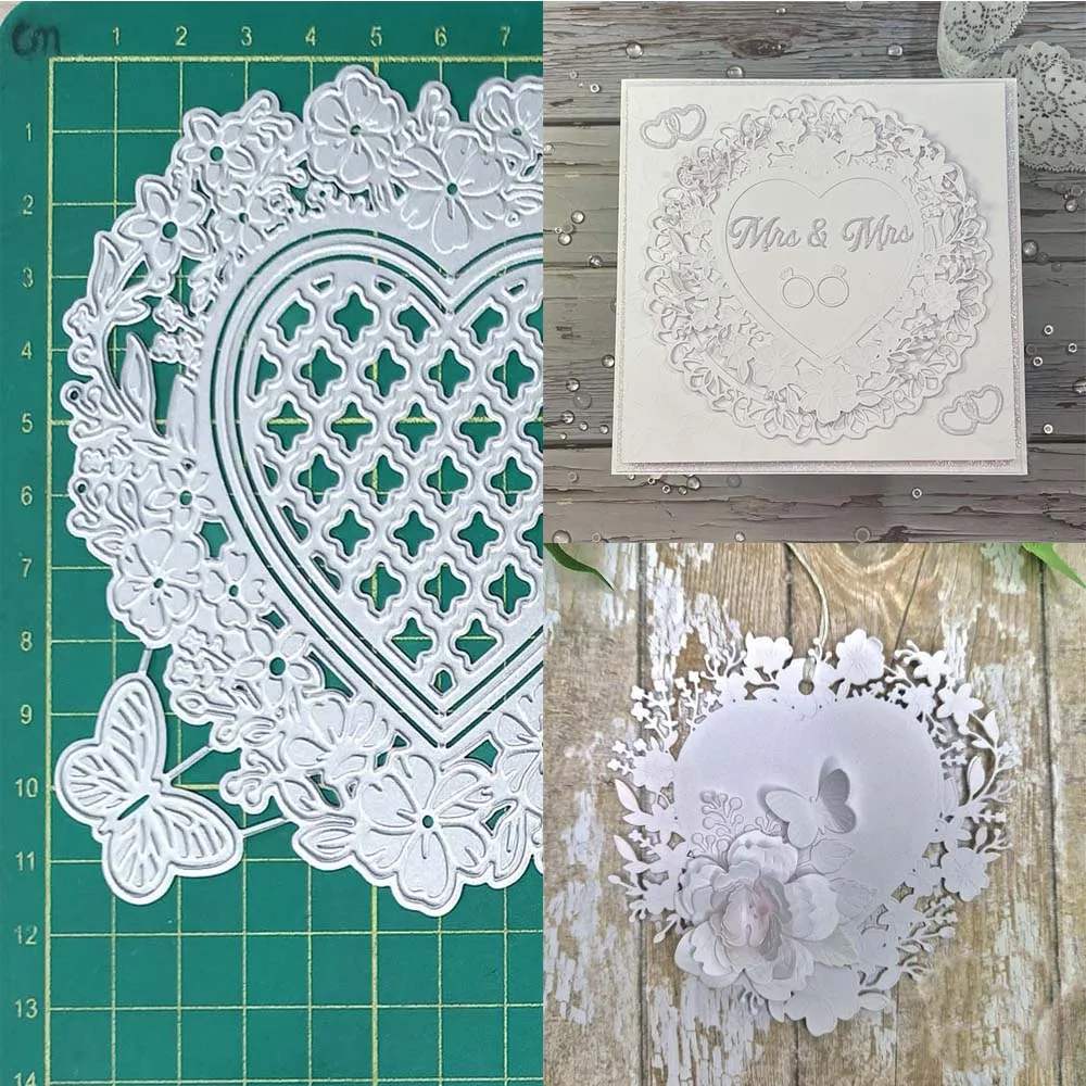 Herz Spitze Schmetterling Metall schneiden stirbt DIY Sammelalbum Album Papier karte Dekoration Handwerk Prägung