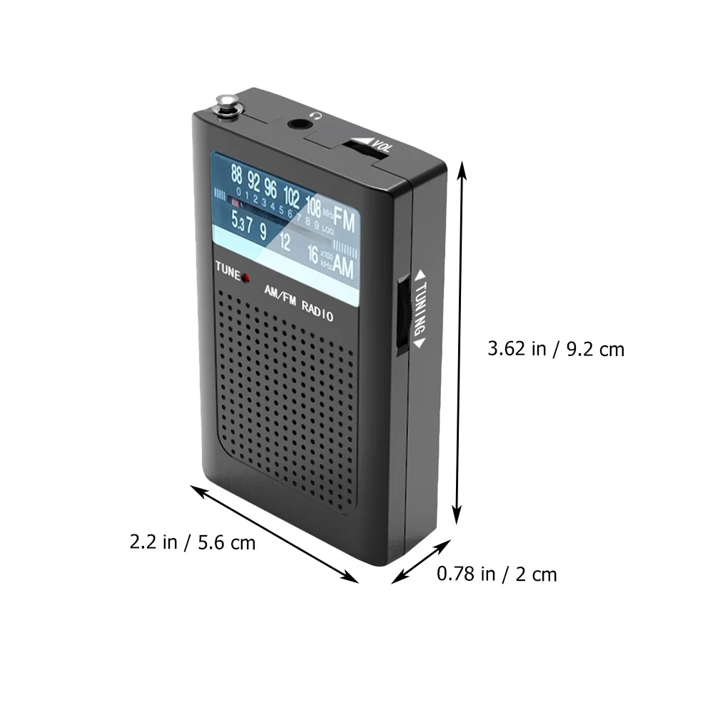

Radio Portable Pocket Mini Lightweight AM FM 3.5mm Headphone External Speaker Strong Sensitivity Flashing for Hiking