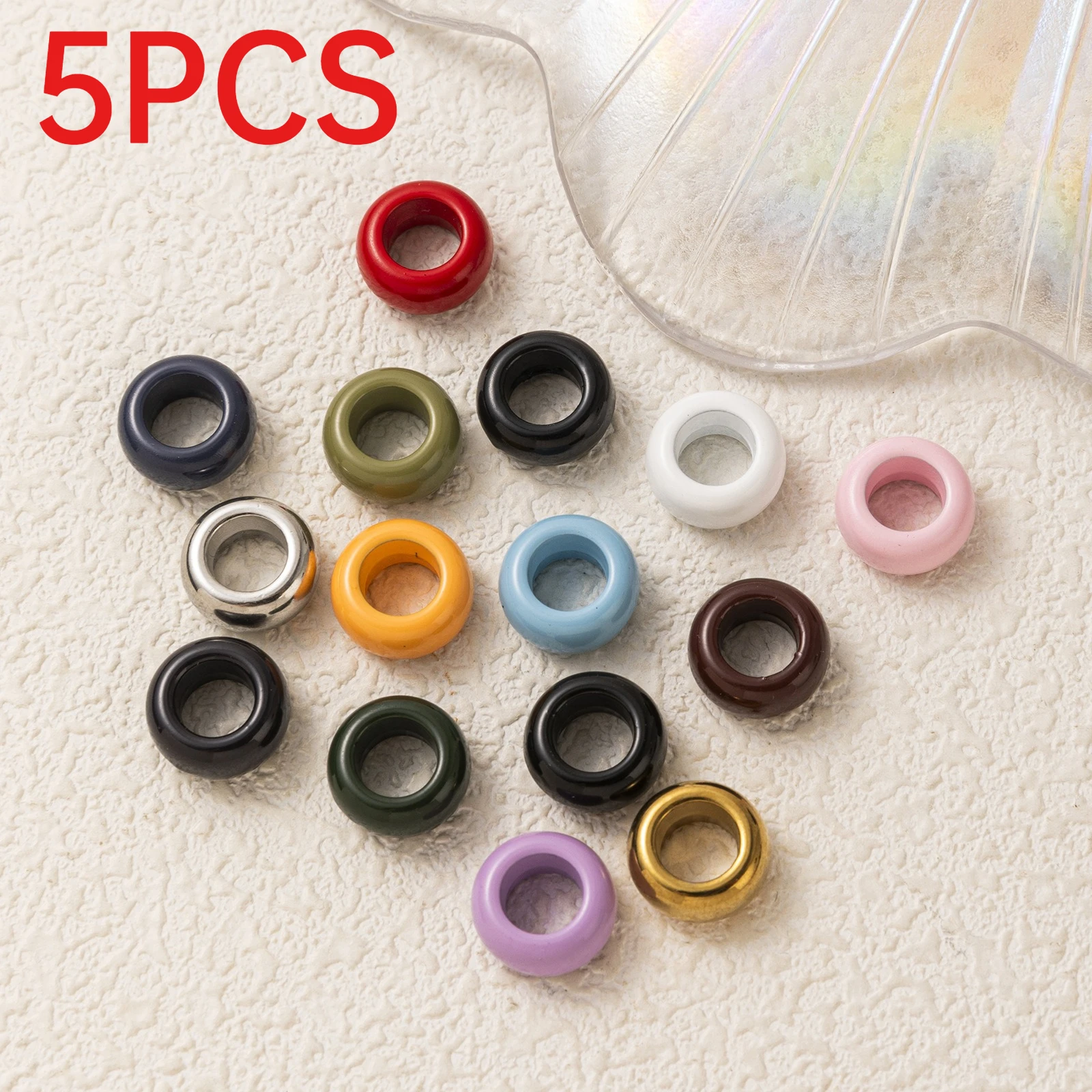 5Pcs Stainless Steel Round Ring Pendants Minimalist Mix Match Charms For DIY Handmade Necklace Bracelet Jewelry Accessories