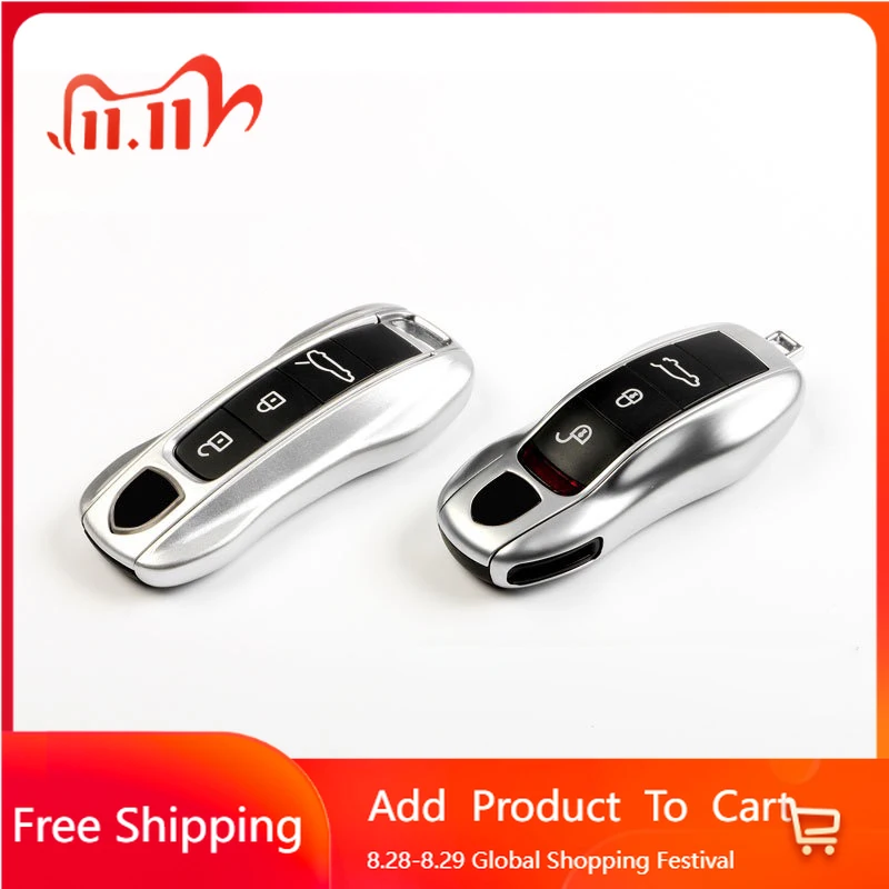 

Внутренние наклейки, чехол для ключей от автомобиля, сменный брелок серебристого цвета для Porsche Macan Cayenne 718 911, Cayman Panamera Boxster Taycan Key