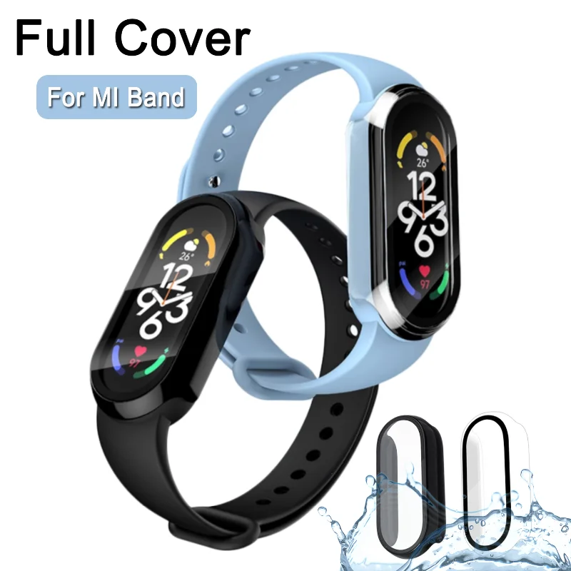 Full Cover Case for Xiaomi Mi Band 7 NFC 6 5 4 3 Wrisband Screen Protector Ultra Thin Protective PC Frame Case Cover for MI Band