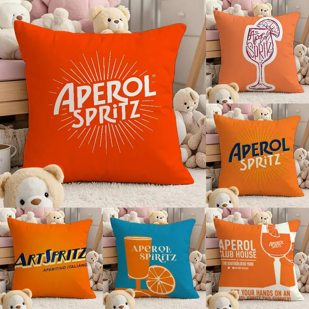 

Fashion Case S-Spritz A-Aperol Pillow Case Comfort Sofa Bed Silky Elegant Invisible Zipper Custom Decorative Cushion Cover