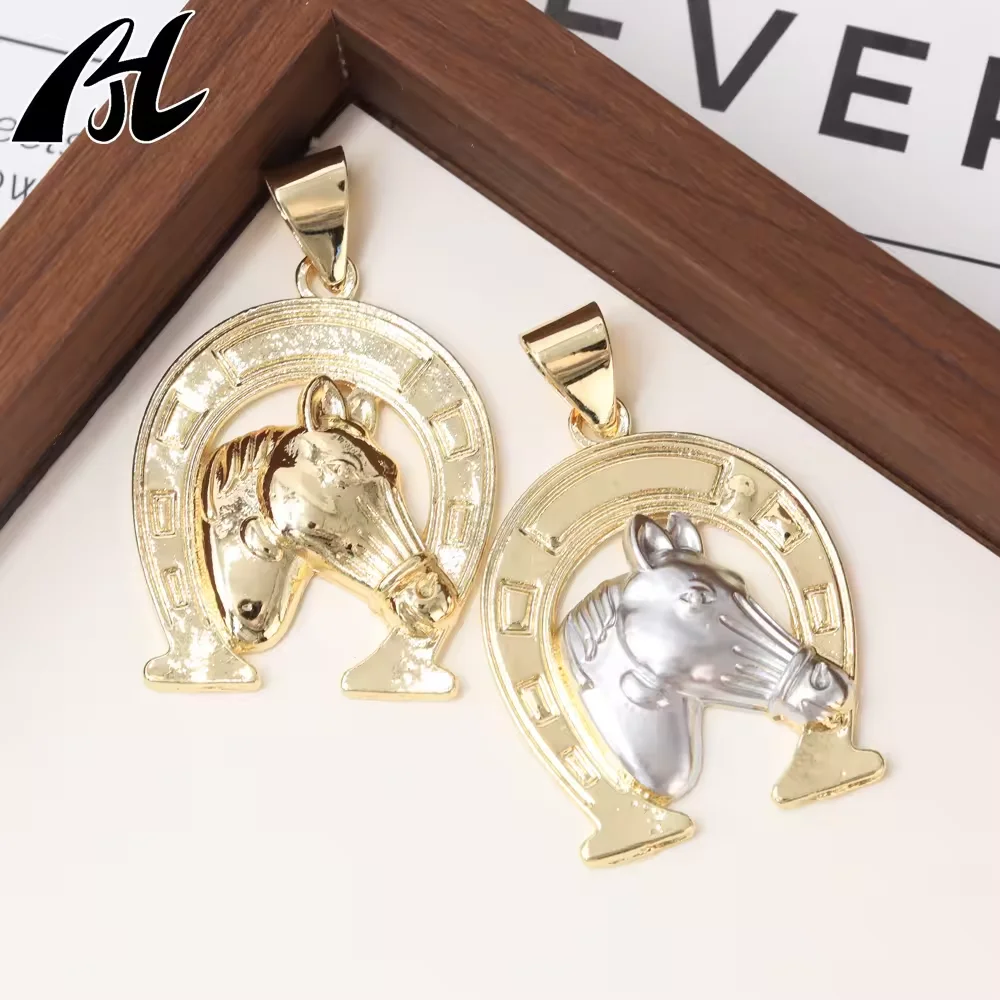 

New Arrival Jewelry Good Luck Animal Accessories Gold Plated Horse Men's Jewelry Horse Head Jewelry Pendant