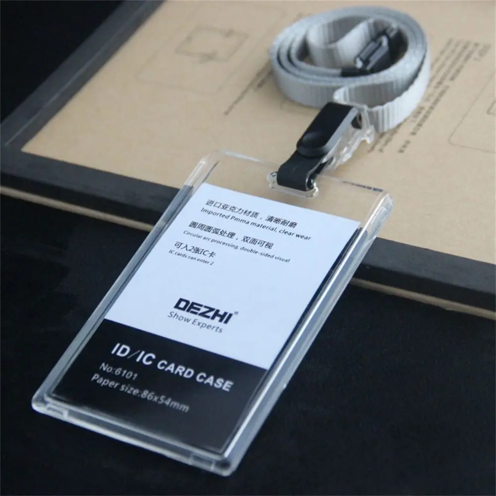 Work Identity ID Card Holder Adjustable with Lanyard Business Card Holder Business Bank Card Name Card Cover Women Men