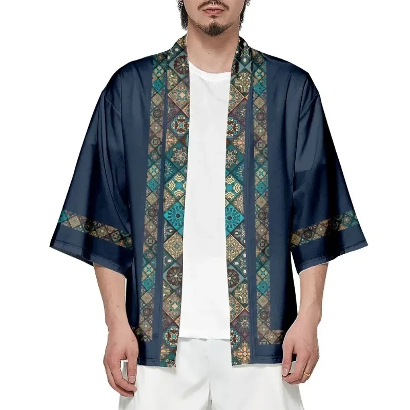 Fashion Print Traditional Kimono Casual Men Women Cardigan Cosplay Shirts Harajuku Japanese Yukata Oversized Haori