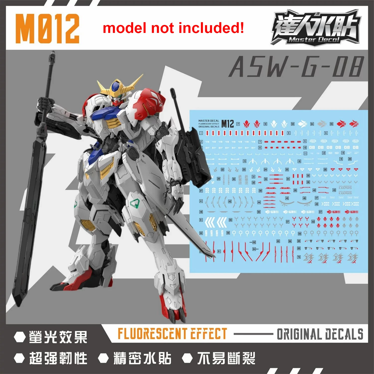 decalque-fluorescente-de-alta-precisao-master-decal-m012-para-modelos-de-hobby-mg-1-100-asw-g-08-barbatos-lupus