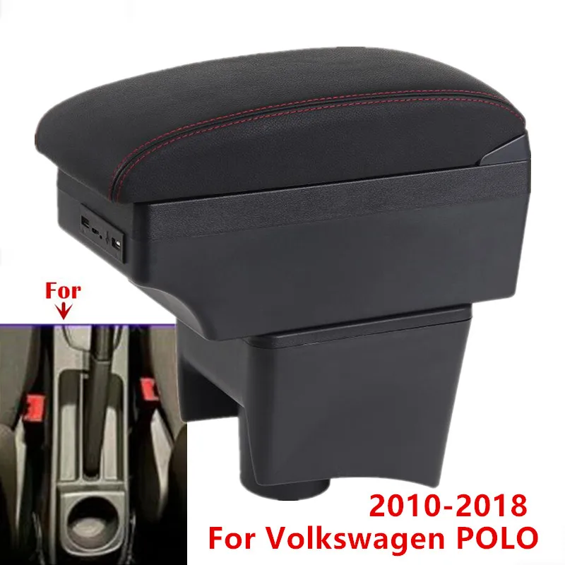 Reposabrazos para Volkswagen POLO, caja de reposabrazos para coche VW POLO Mk5 6R Vento 2010-2018, caja de almacenamiento de piezas interiores, accesorios para coche