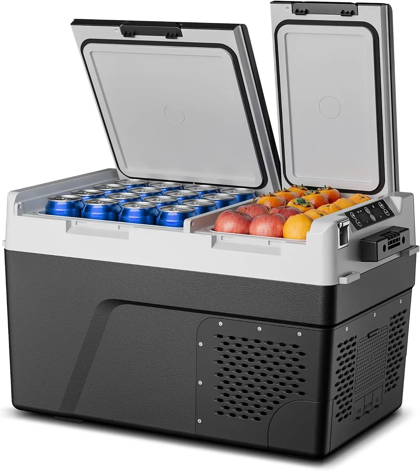 12 Volt Refrigerator Car Fridge - 40QT(38L) Dual Zone Electric Cooler, Car Refrigerator -4℉~68℉, Portable Refrigerator 12/24V DC