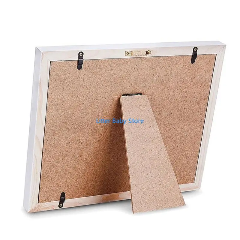 N80C الوليد الرضع بصمة بصمة الخشب إطار الصورة صور الحلي عيد ميلاد الطفل تذكار دش هدية #5