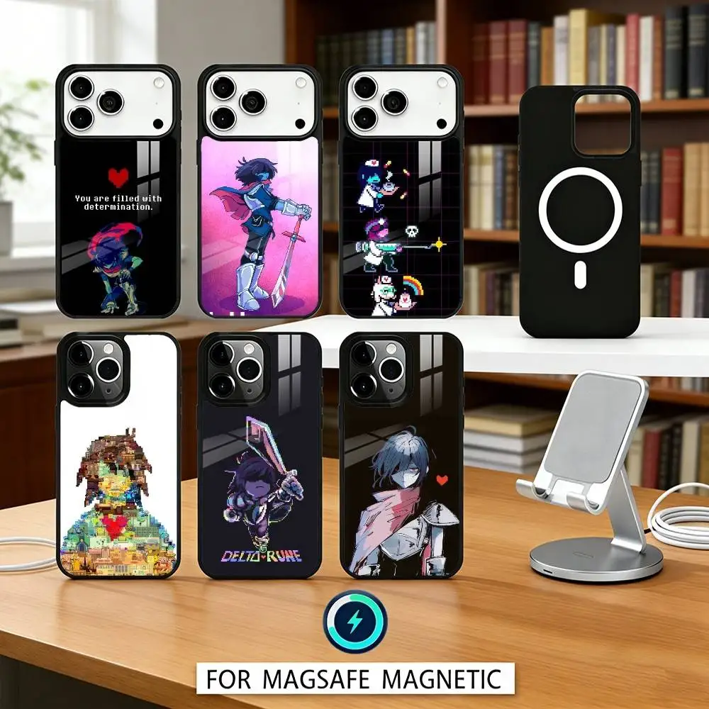 

1PC D-Deltarune K-Kris Game Phone Case Magnetic For iPhone17 16 15 14 13 12 Pro Max For Magsafe Wireless Charging Cover