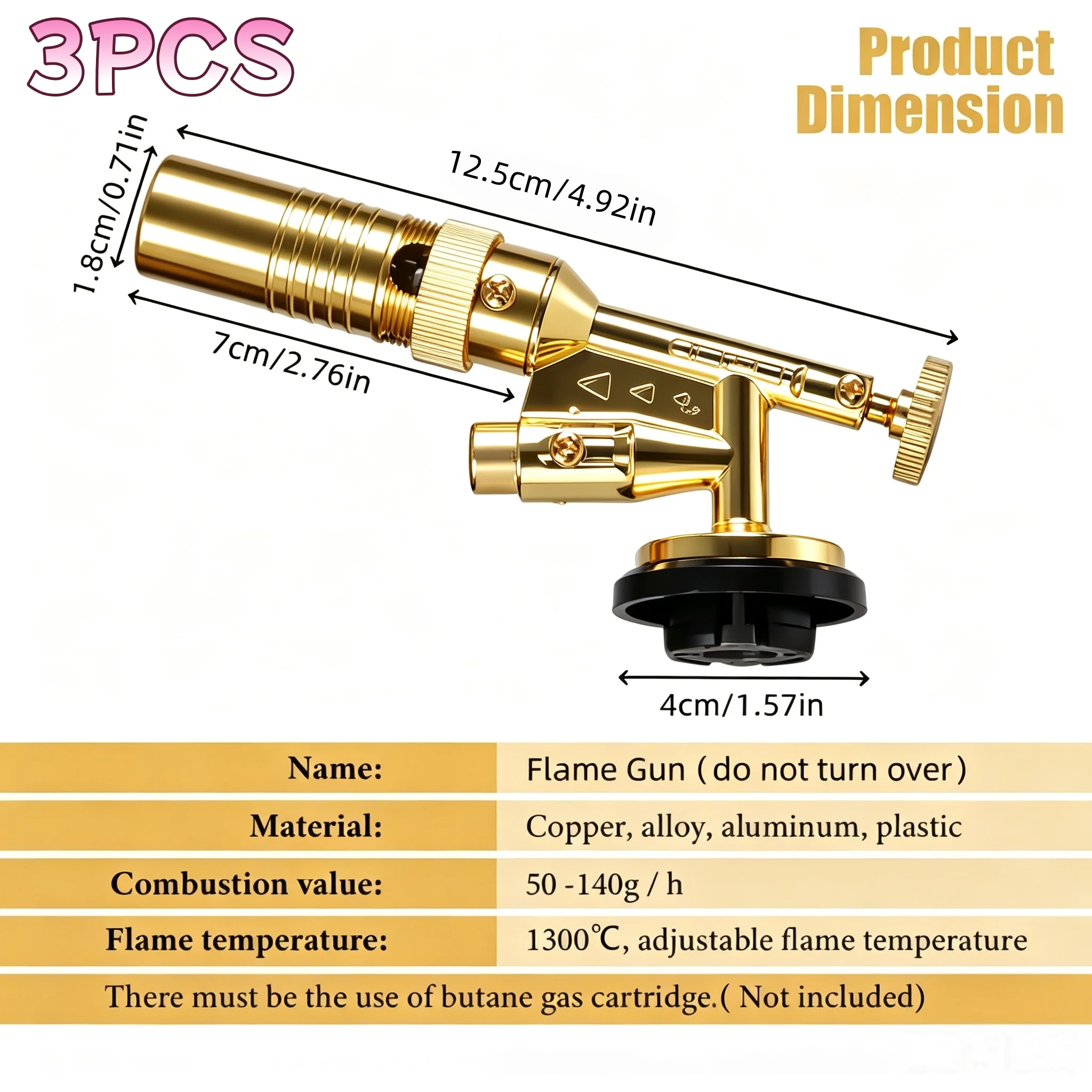 Handheld High-temperature Gas Welding Gun Welding Torch Gas Burner Flame Gun Welding Barbecue Cooking Automatic Ignition Gun