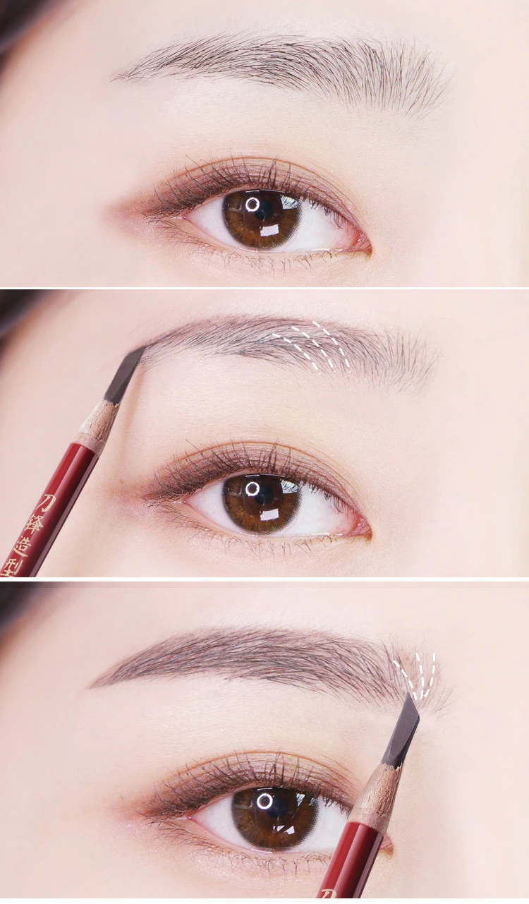 Matita per sopracciglia in legno Matita cosmetica per donna Ombretto Tatuaggio naturale a lunga durata Set per trucco cinese impermeabile Bellezza