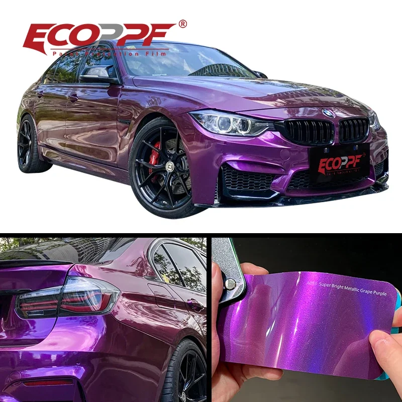 Супер яркий металлик Blueberry, экстремальный блеск, защита от царапин, Премиум, полный рулон, PPF, автомобильная пленка, виниловая пленка, меняющая цвет