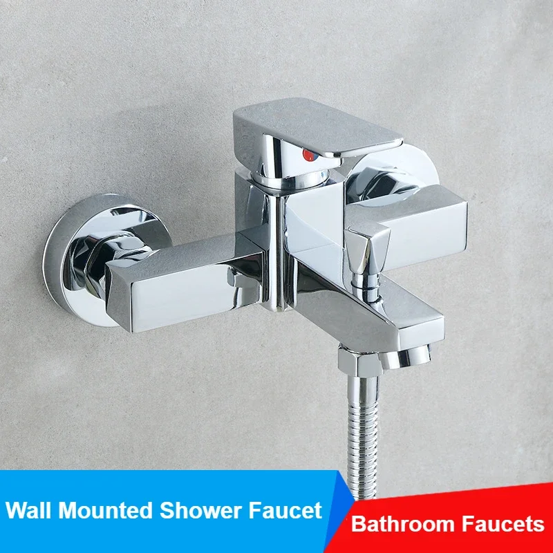 

Shower Faucet Wall Mounted Bathroom Bathtub Faucets Shower Set Single Handle Hot and Cold Mixing Valve Tap Shower Accessories