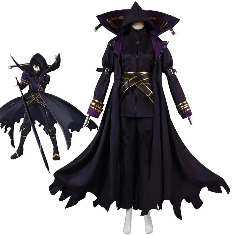 Kagenou Cid Cosplay Costume Shoes Anime The Eminence In Shadow Minoru Kageno Black Uniform Shadow Garden Wig Cloak Belt Gloves