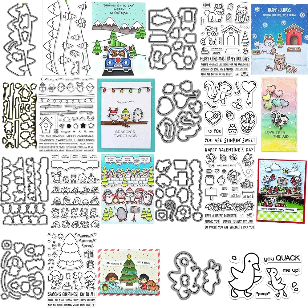 Berry Special Joy To All Bundles Klare Stempel und Metall-Stanzformen für DIY-Handwerk, Kartenalbum, Scrapbooking, Dekoration