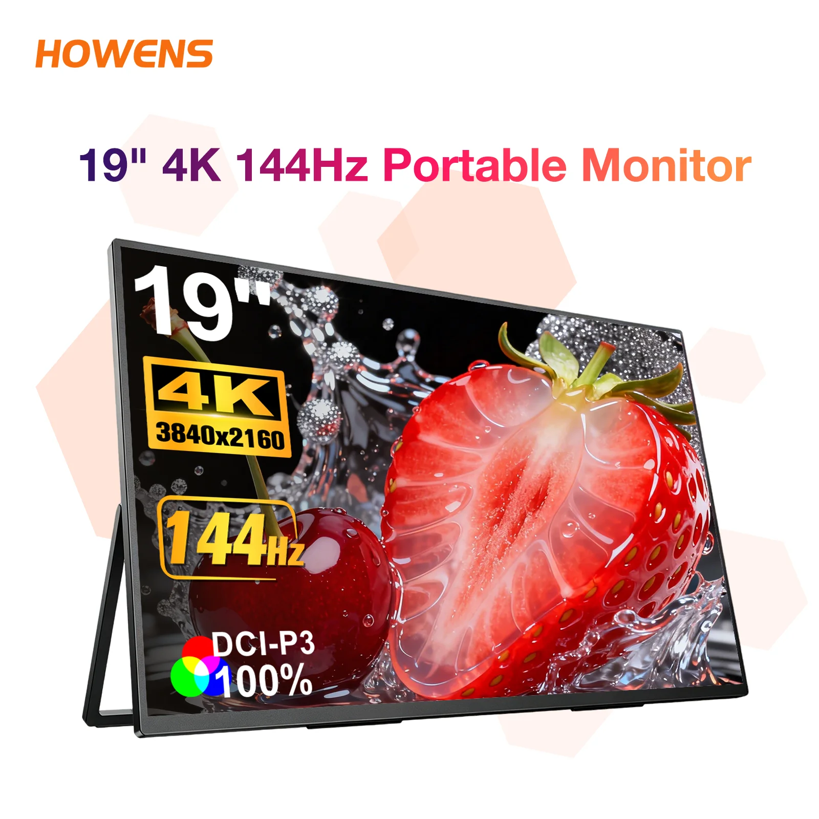 19 Inch 4K 144Hz Portable Monitor UHD 38402160 IPS HDR 1500:1 Low Blue Light 130% sRGB Eye Care VESA TypeC HDMI for Switch PS5