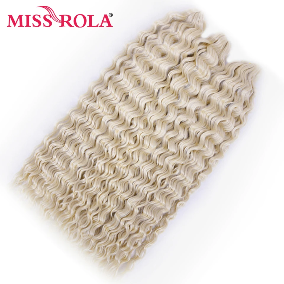 FRÄULEIN ROLA Synthetische Weiche 30 Inch Lange Wasser Welle Häkeln Haar Göttin Flechten Haar Natürliche Wellenförmige Ombre Blonde Haar Extensions – Detail 7