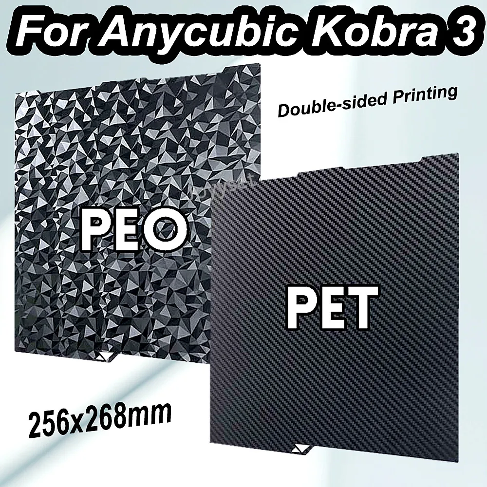 

Сборная пластина для листа Anycubic Kobra 3 PEI, двухсторонняя печать, гладкая пружинная сталь для комбинированной пластины для 3D-принтера Anycubic Kobra 3