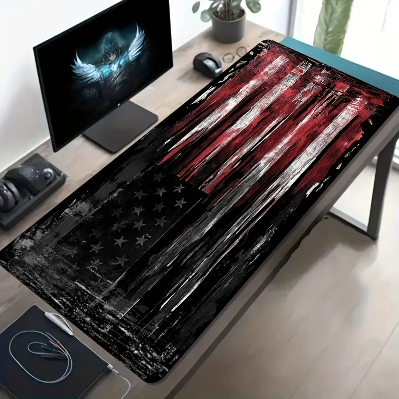 

1pc Vintage Flag Art XXL Mouse Pad, Non-Slip Rubber Desk Mat, Gaming Office PC