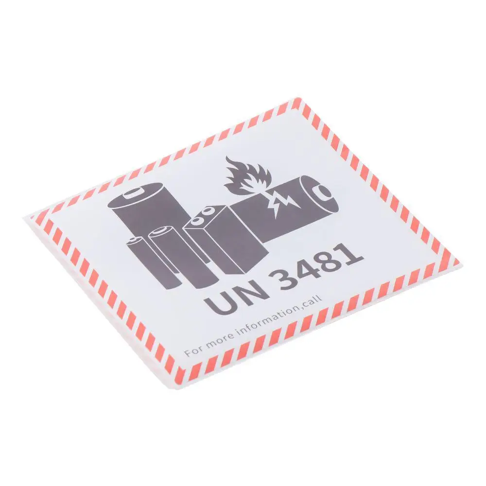 Copper Plate Adhesive Battery Fire Labels 4.7 "x 4.3" Red Transport Lithium Battery Label Lithium