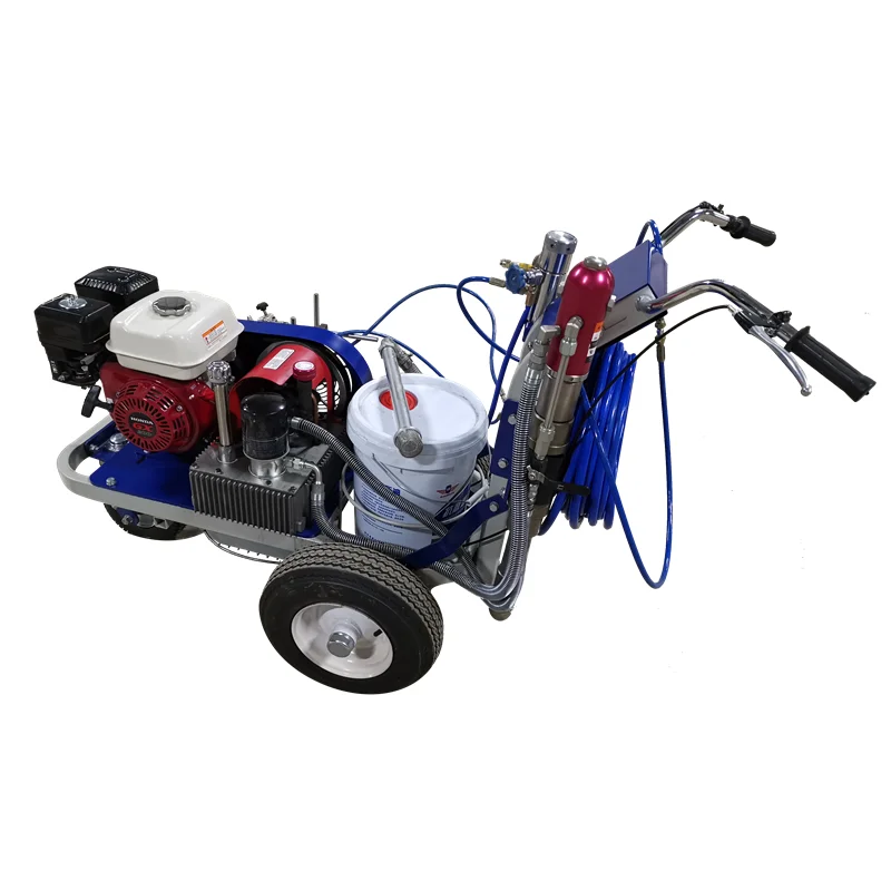 Hand Push Engine Powered 5.5 HP Cold Paint Spray Road Marking Machine With 2 Guns