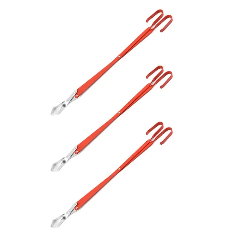 3X BBQ Charcoal Tong Barbecue Carbon Clamp Aluminum Plier Grilled Food Clip Portable Tongs 50.8Cm-B61B