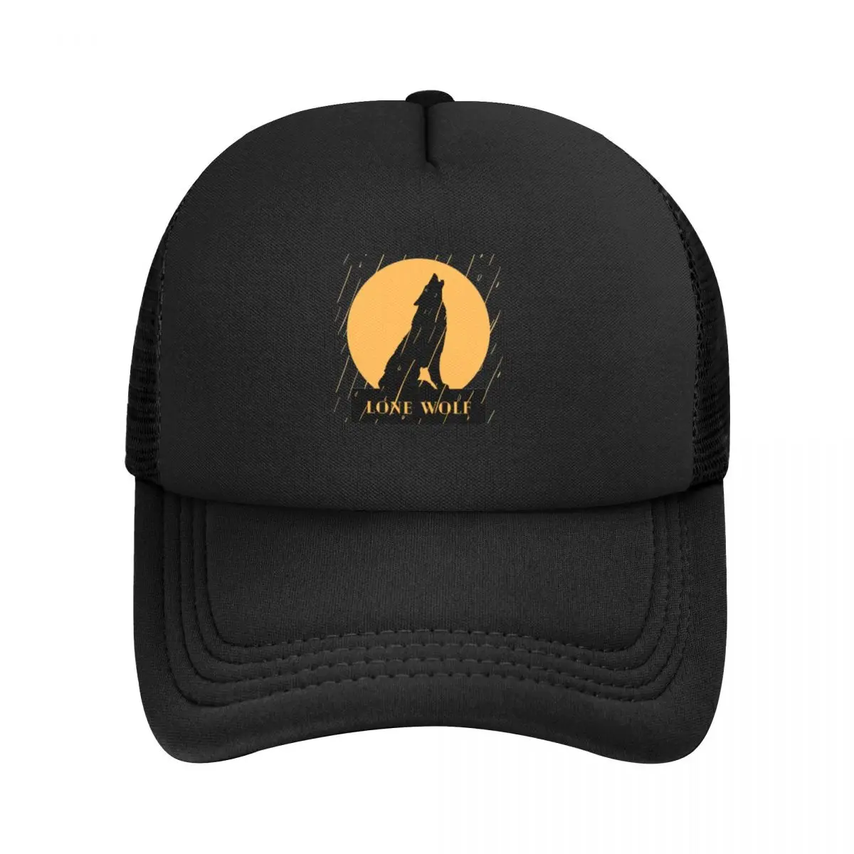 Lone Wolfmoon Howling in the Rain Baseball Cap Hat Luxury Brand cute Military Cap Man Cosplay Caps For Men Women's