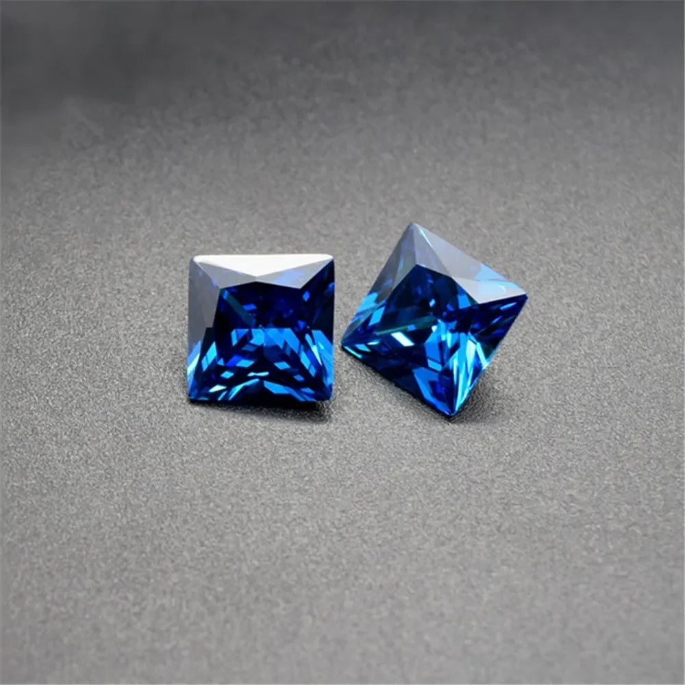 Light Blue Sapphire Square Faceted Princess Cut Sapphire Gem Multiple Sizes to Choose