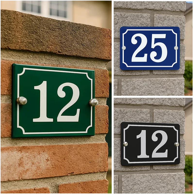 

Stylish Yard Gate Number Sign – Weatherproof Metal Address Plaque for Garden Wall or Entrance Pillar
