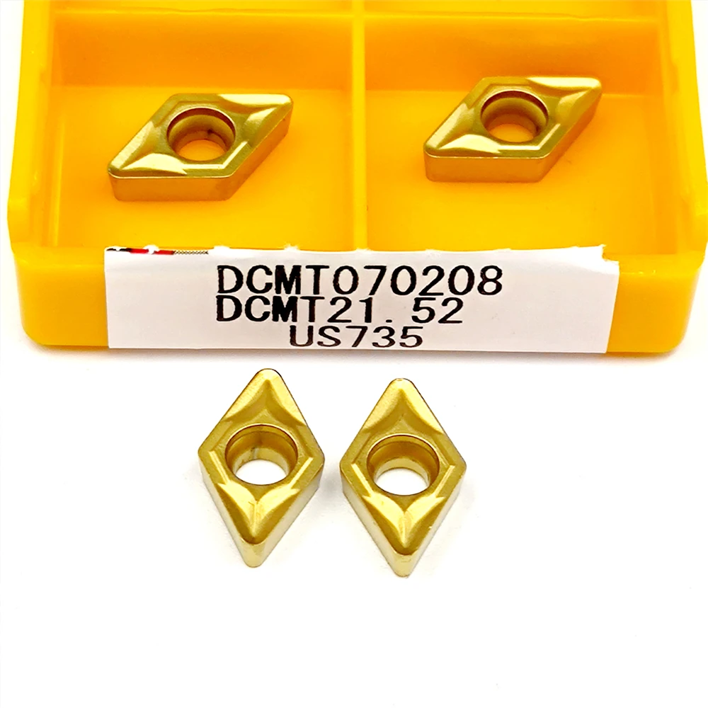 Высококачественная твердосплавная вставка DCMT070204 DCMT070208 VP15TF US735 UE6020, токарный резец с ЧПУ, токарный инструмент DCMT 070204/070208 резка