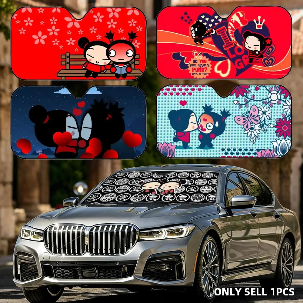 

Small P-pucca Sun Visor Car Windshield Sun Shade Front Window Sunshade UV Block Heat Insulation Cover Parasol