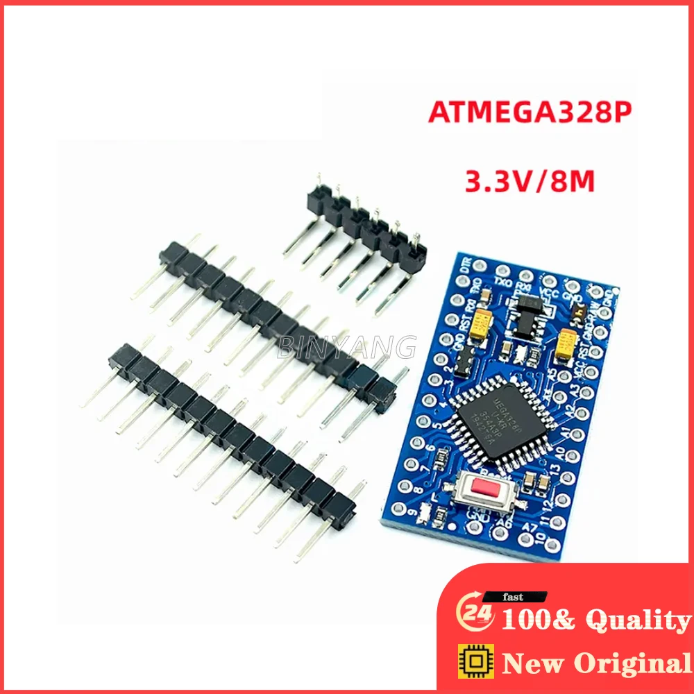 

5Pcs Pro Mini 328 Mini 3.3V/8M 5V/16M ATMEGA328 ATMEGA328P-AU 3.3V/8MHz 5V/16MHZ