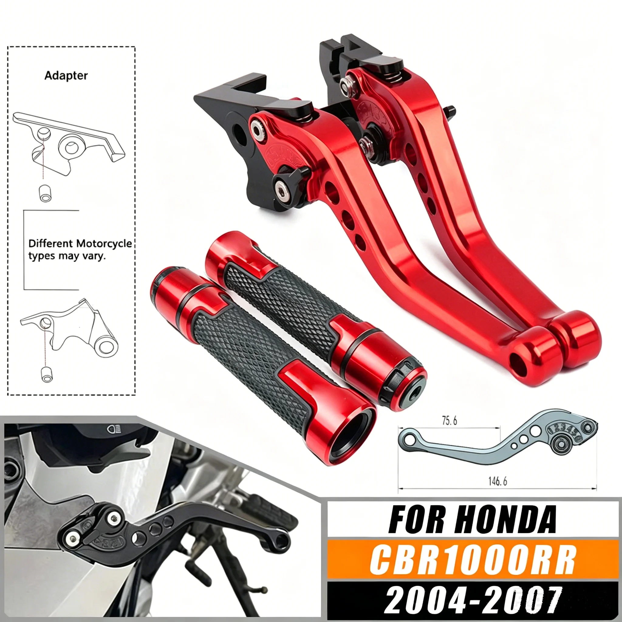 For Honda CBR1000RR 2004-2007 Motorcycle Brake Clutch Levers CNC Adjustable Short Modified Clutch Brake Levers Handles Grips Kit