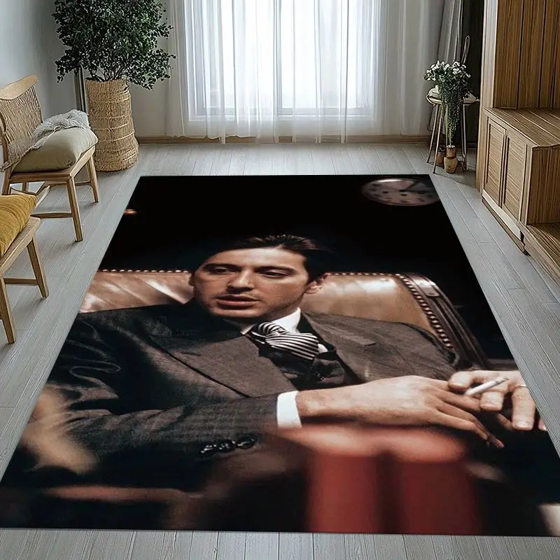 Retro Movie The Godfather Vito Corleone Soft Non-Slip Area Rug for Living Room,Bedroom Playroom Carpet Mat for Sofa,Home Decor