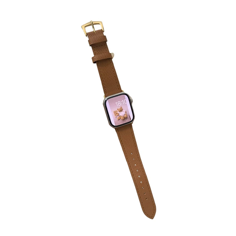 Pulseira de couro genuíno para Apple Watch Band, pulseira Correa para iWatch Series 9, 8, 7, 6, 5, 4, 3, SE, 40mm, 44mm, 45mm, 38 milímetros, 42 milímetros, 49 milímetros