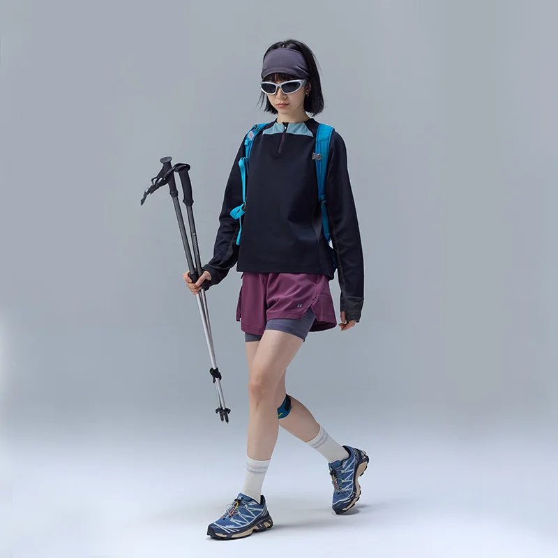 

Дышащая толстовка унисекс в стиле горного кемпинга с длинными рукавами и антибактериальной быстросохнущей молнией