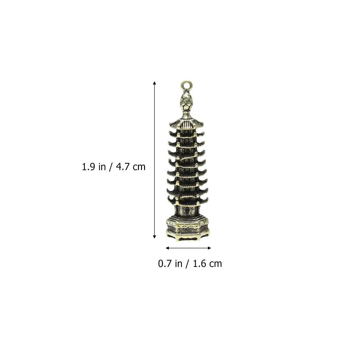 

2Pcs Buddhist Pagoda Brass Keychains Creative Key Pendants Keyrings Keychain Gift Bag Accessories Keyring Keychain