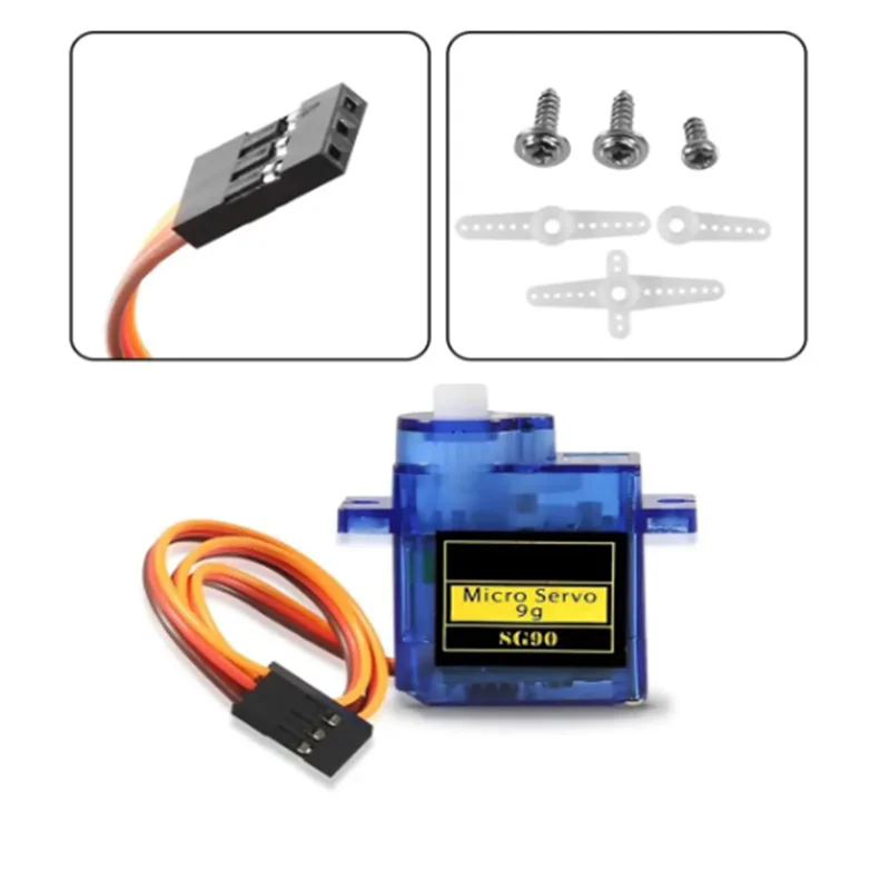 6pcs Sg90 9g Micro Digital Servo Motor 180 Degree Mini Servos Motor Kit Plastic Gear  Servo for Rc Car Airplane Plane