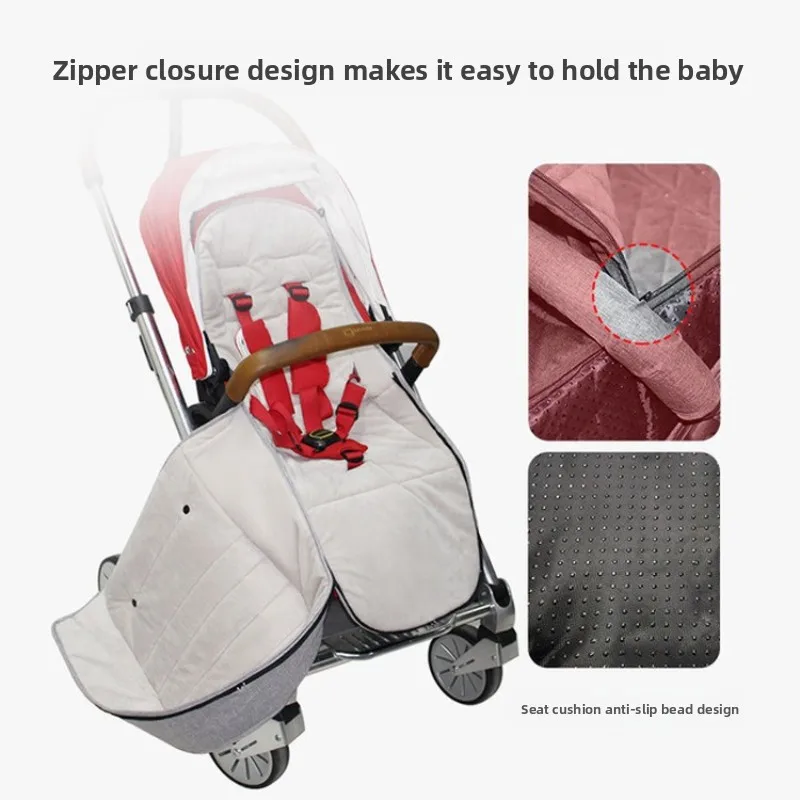 Baby Stroller Sleeping Bag Windproof Thickened Warm Windproof Cover Baby Stroller Autumn and Winter Outdoor Foot Cover Universal