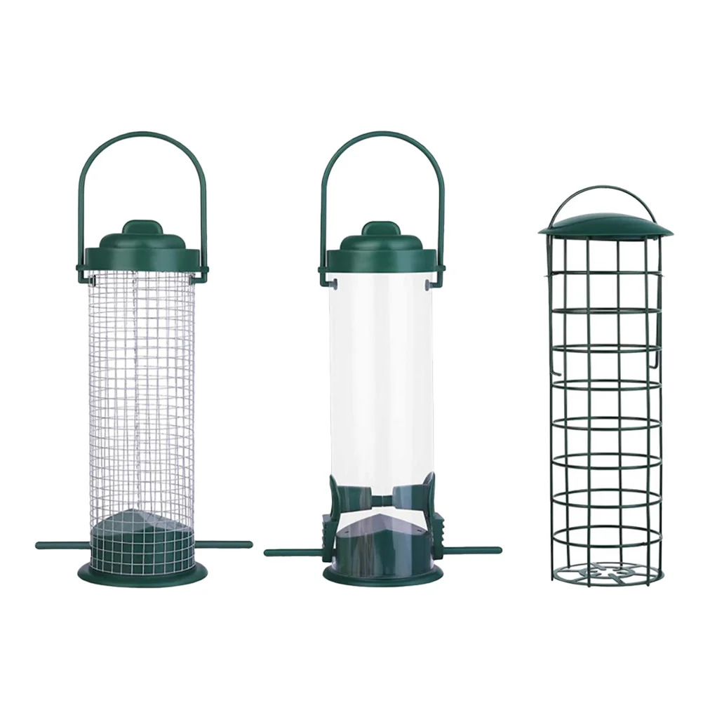 

3Pcs Bird Feeder Hanging Outdoor Plastic Garden Feeding Container Decorative Bird Supplies Plastic Feeder Pet Accessory
