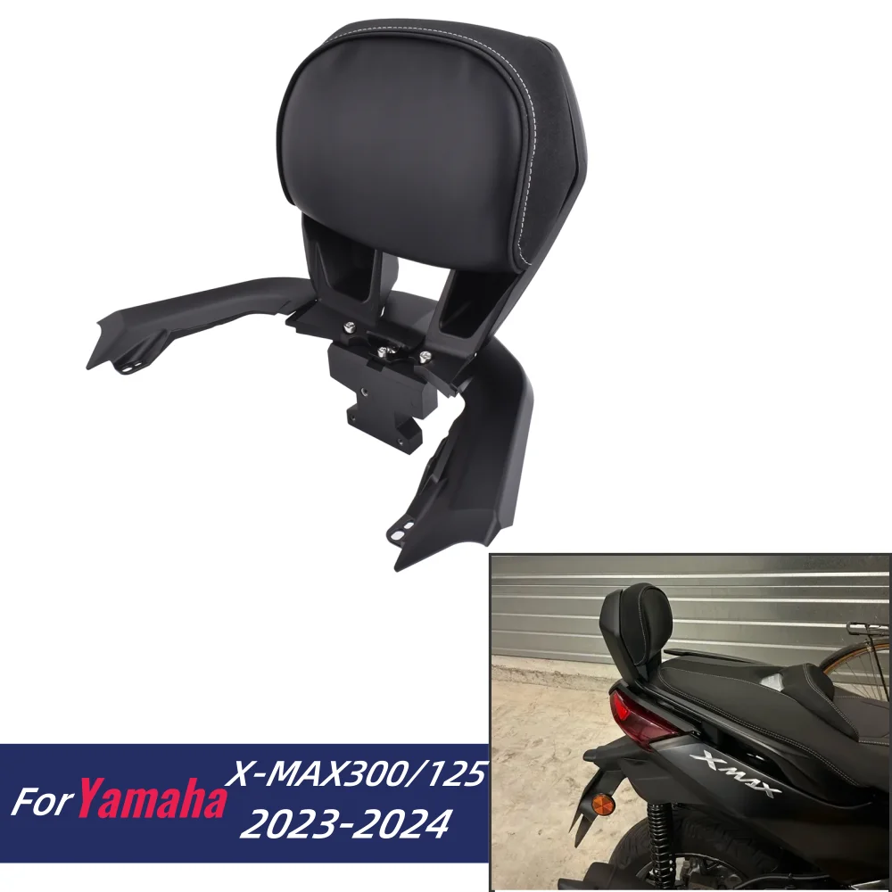 X-MAX300 XMAX300 Passenger Backrest For Yamaha X-MAX XMAX 300 125 2023 2024 Motorcycle Rear Seat Tailstock Back Rest Cushion Pad