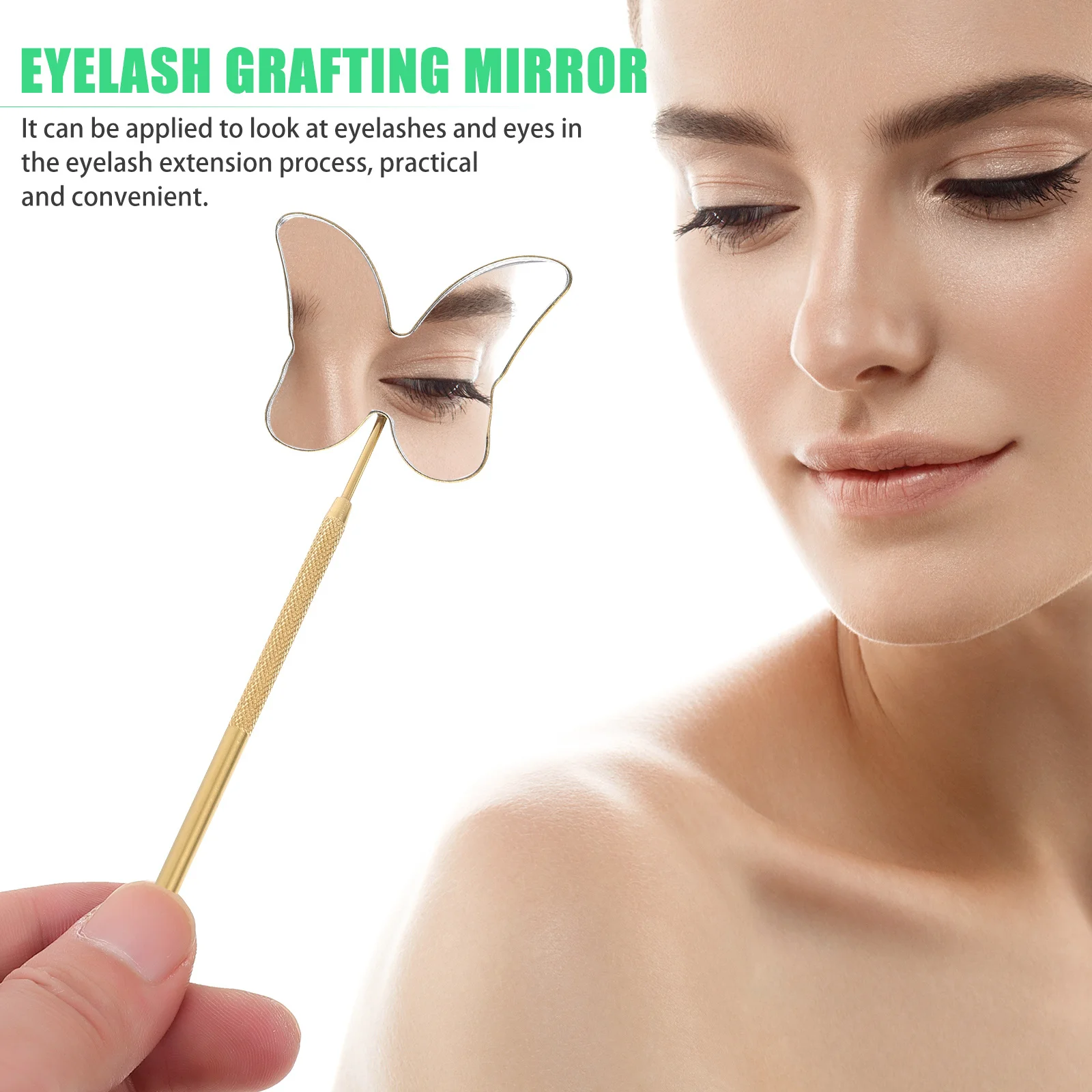 

Eyelash Stainless Steel Mirror for Eyelash Extension Check Lash Grafting Tool Portable Salon Beauty Supply Beauty Salon Tool