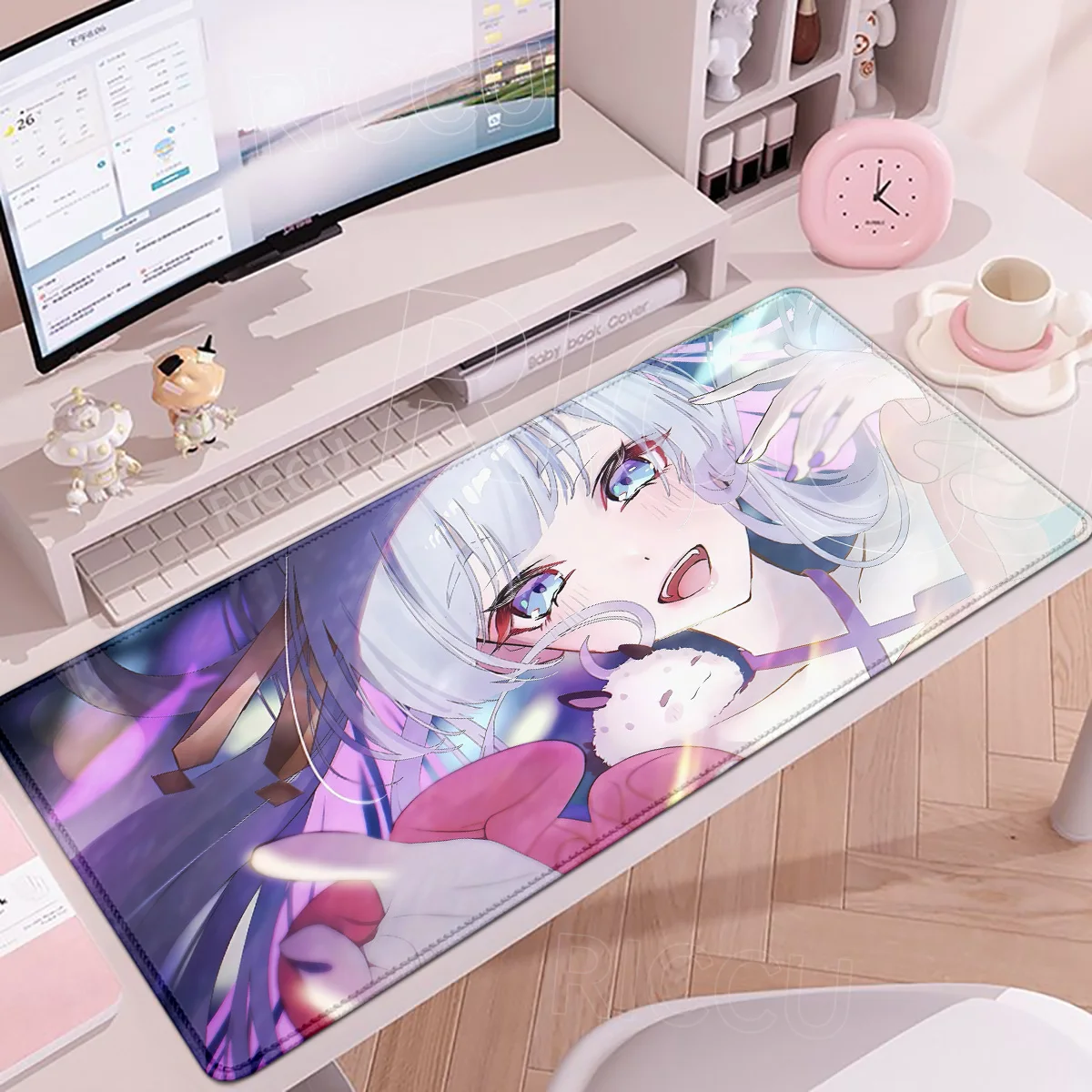 XXL Cute Girl New Anime Cosmic Princess Kaguya Mousepad PC Gamers Keyboard Deskpad Rubber Anti-Slip Lock-Edge Office Accessories
