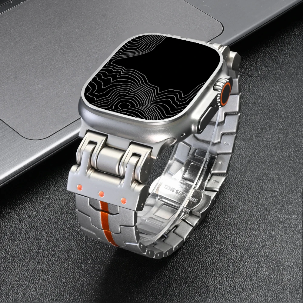 

Ремешок титановый металлический для Apple Watch, браслет из нержавеющей стали для Iwatch Series 9 8 7 6 5 4 Se Ultra 2 Correa, 49 мм 45 мм 44 мм 42 мм