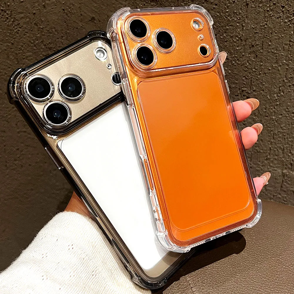 Luxuriöse transparente Silikon-Handyhülle für iPhone 11 12 13 14 15 16 17 Pro Max Air X XS 7 8 Plus SE Stoßfeste Bumper-Hartschale