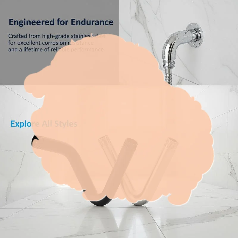 1PC Wall Mounted Shower Arm Rust Proof Shower Head Extension Pipe Bracket for Daily Bathroom Use
