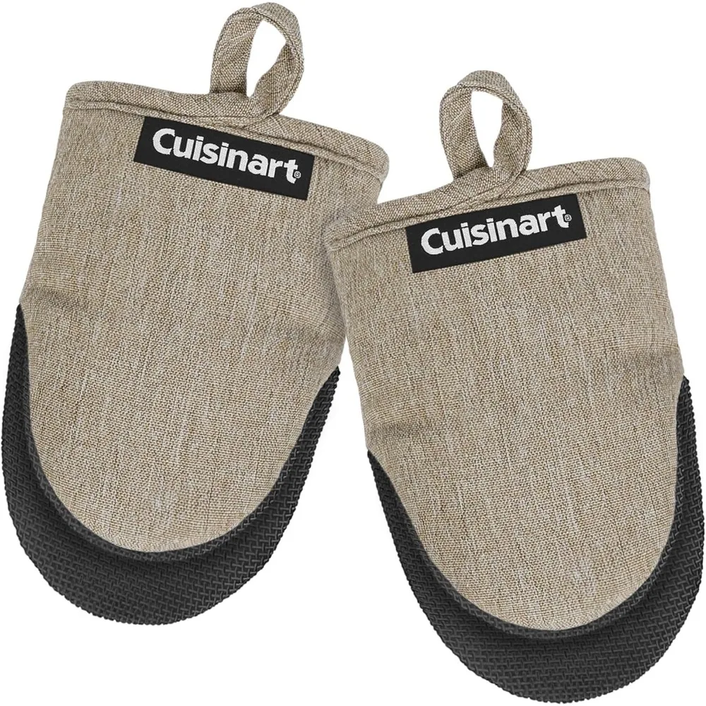 قفازات الفرن الصغيرة من cuisinart - قفازات مطبخ مقاومة للحرارة مقاس 5.5 بوصة × 7 بوصة للفرن مع راحة النيوبرين غير القابلة للانزلاق وحشوة القطن والقماش