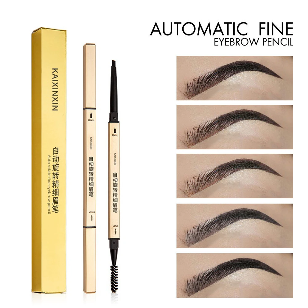 Natural Long Lasting Black Brown Eyebrow Pencil Waterproof Tip Fine Eyebrow Tattoo Pen Women Eye Korean Cosmetic Makeup Brush